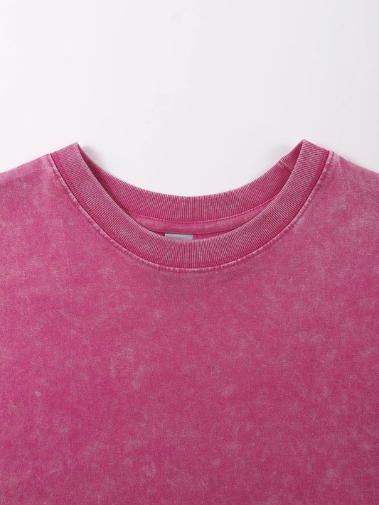 Rich Colors Simple Flowers Print Washed Female T-Shirt Summer Breathable T-Shirt Cotton Soft Short Sleeve All-Match Streetwear