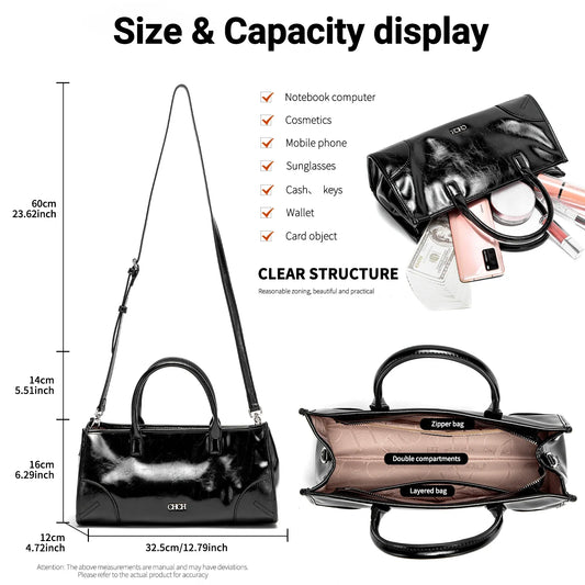 Women's Shoulder Bag New Black Marble Pattern Stick Bag Detachable Shoulder Strap