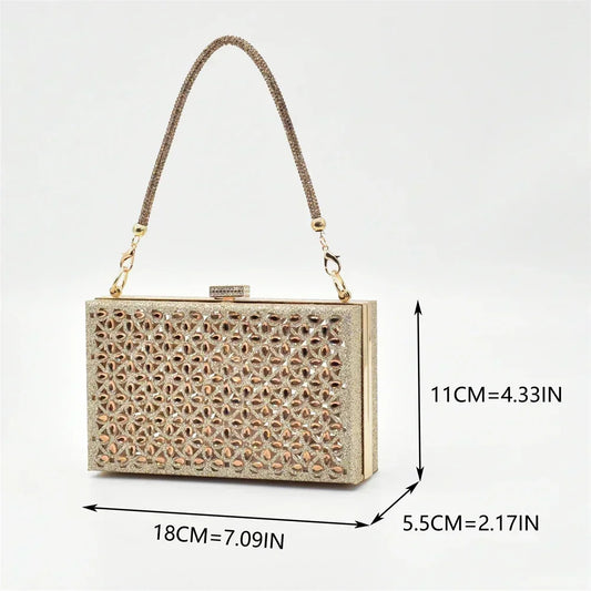 Gold Shoes and Bags Set for Women Ladies Shoe and Bag Set Latest Designers Pointed Toe Shoes Sexy Wedding Party Sandals