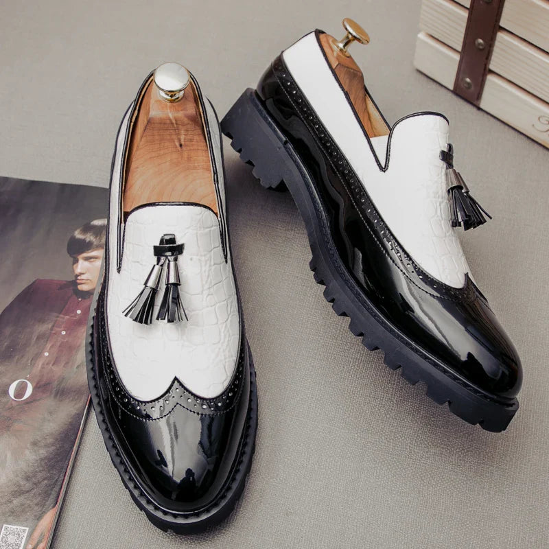 High Quality Casual Business Leather Shoes Men Formal Men's Dress Shoes Classic Tassels Retro Office Social Leather Loafers Male
