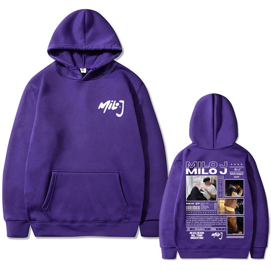 Rapper Milo J 111 Album Graphic Hoodie Men Women Hip Hop Fashion Oversized Hooded Sweatshirt Men's Casual Fleece Cotton Hoodies