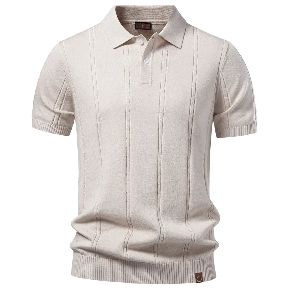 Men's Stripe Golf Polo Shirt Old Money Cool Silk Fabric Short Sleeve Icy Touch Breathable Casual Summer Top