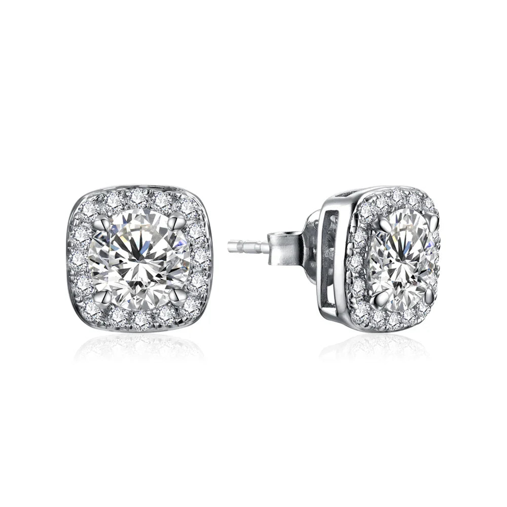Luxurly 1.0ct Moissanite Earrings Diamond 925 Sterling Silver Gold Plated Moissanite Fine Jewelry Certificate Wholesale