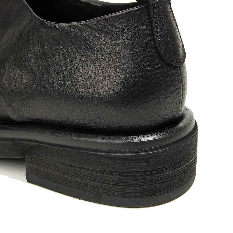 Soft Leather Mens Formal Shoes Luxury Quality Comfortable Brand Handmade Retro Genuine Leather Daily Wedding Social Shoes Male