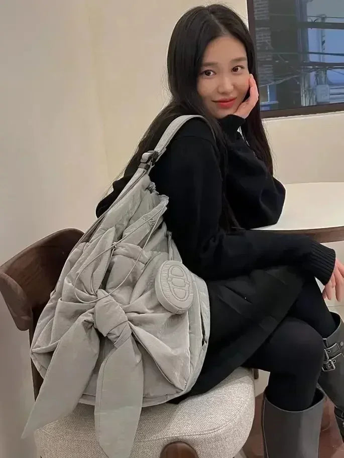 2025 New Korean-Style Niche Fashion Casual Small Bag for Women - Minimalist Nylon Crossbody Bag & Versatile Tote Bag