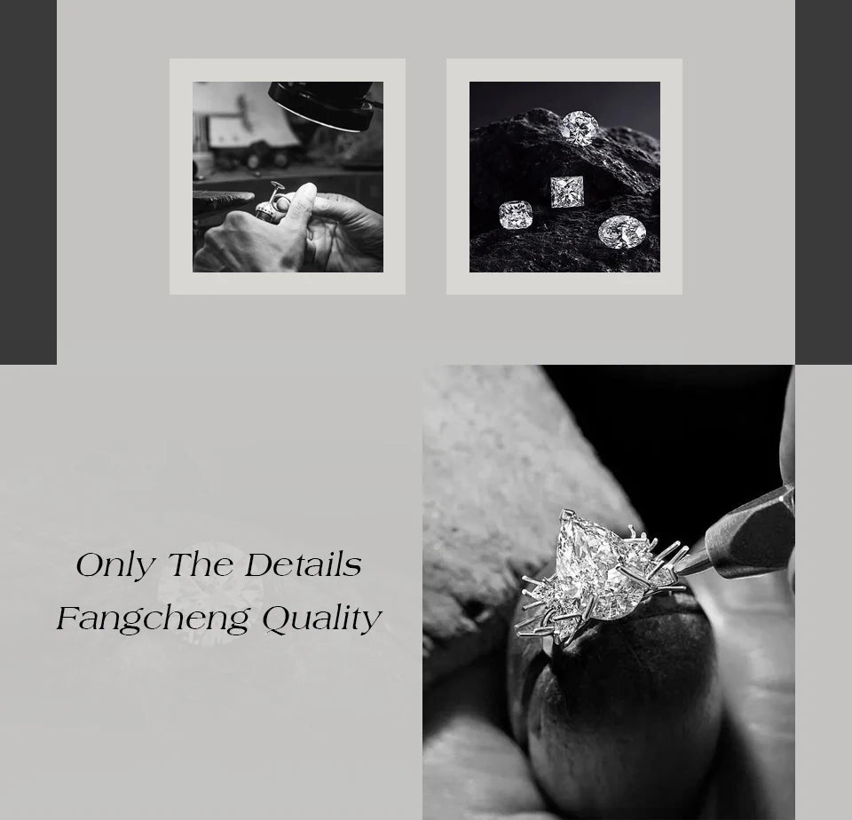 Classic Moissanite Rings for Women D Color VVS1 Real 925 Sterling Silver Engagement Wedding Party Exquisite FineJewelry