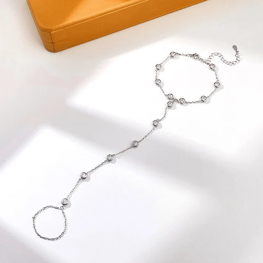 3mm Round Bezel Moissanite Bracelets for Women 14-21cm Adjustable Chain GRA Certified s925 Silver Diamond Bubble Bracelet