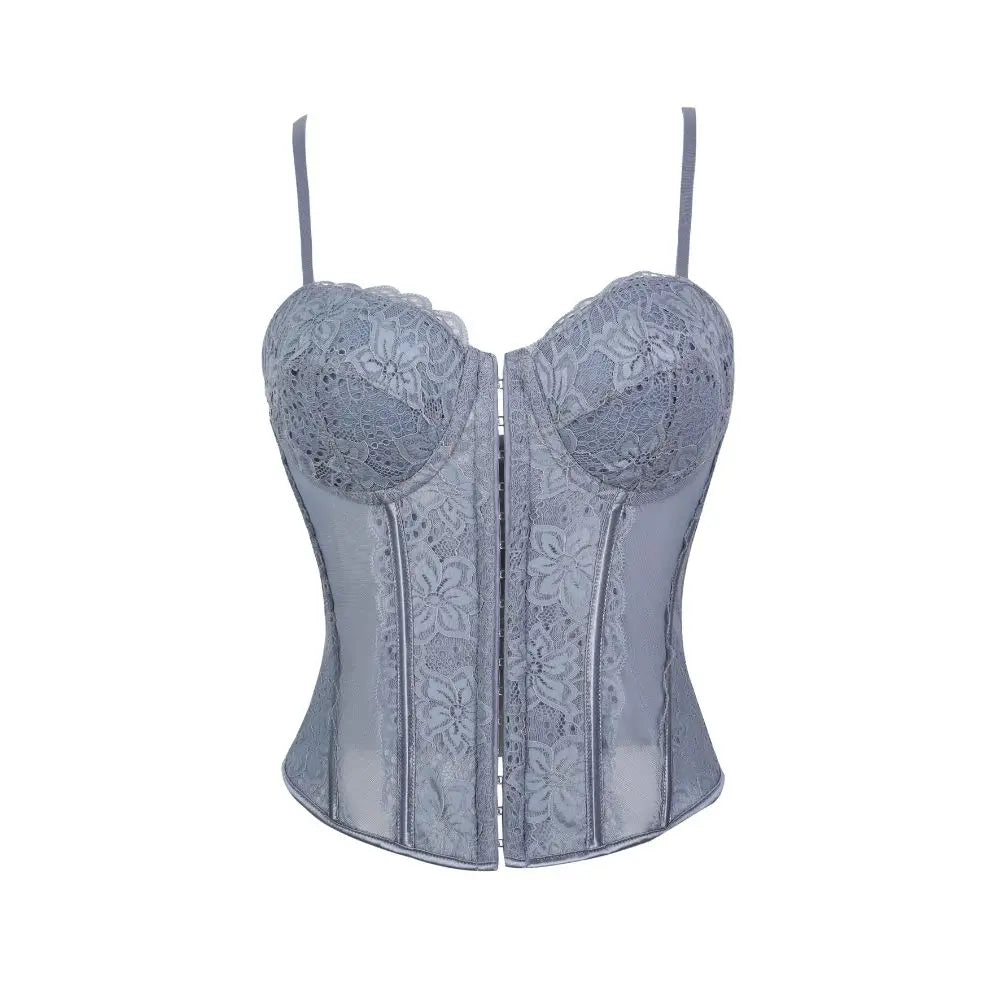 Lace-trimmed top sheer sensual padded corset corset halter top for women