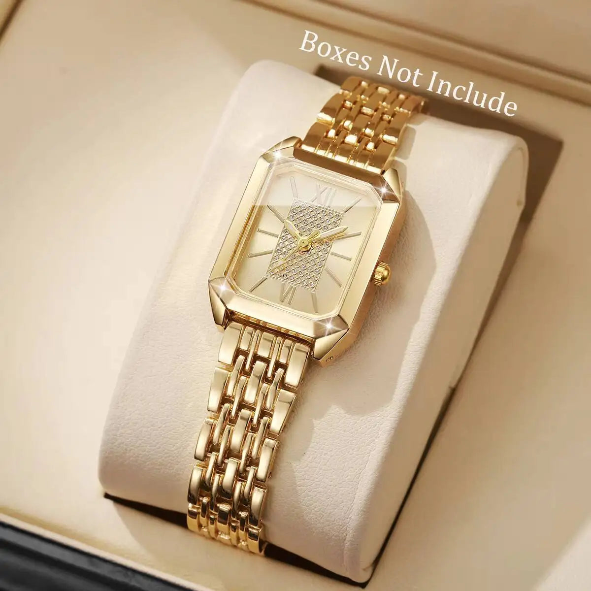 Fashion Rectangle Women Watches Stainless Steel Strap Quartz Wristwatches Reloj Mujer(Without Box)