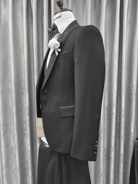 Black Shawl Lapel Men's Suits 3 Pieces Wedding Groom Sets Autumn Long Sleeved Suit Set Banquet Party Wear Plus Size Tuxedo