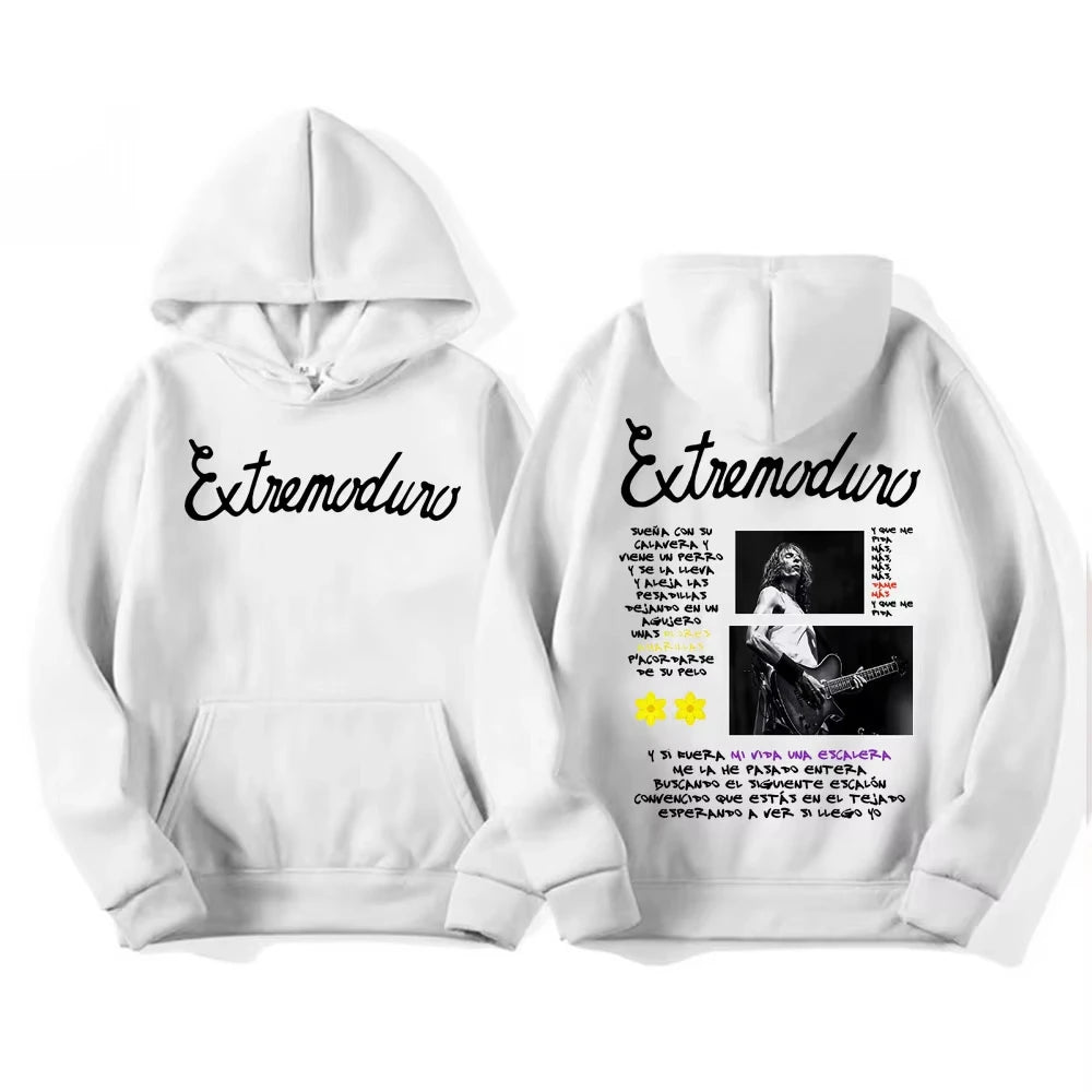 Rock Band Extremoduro Tour 2025 Merch Hoodie Men Women Fashion Retro Casual Cozy Sweatshirt Hip Hop Punk Style Oversized Hoodies