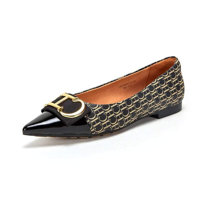 Women's Shoes New Spliced Pointed Anti slip Flat Casual Shoes Business Shoes For girls