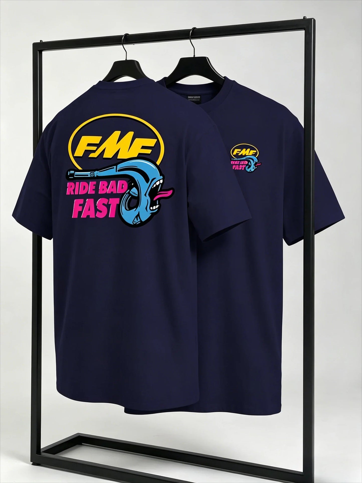 FMF Ride Bad Fast Motocross T Shirt for Men 100% Cotton Dirt Bike Racing Graphic Tee Casual Short Sleeve White 2026 New