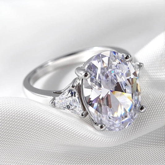 9CTTW Doveggs Full Moissanite Rings for Women Wedding Luxury Lab Diamond Jewelry S925 Sterling Silver Plated 18k Ring