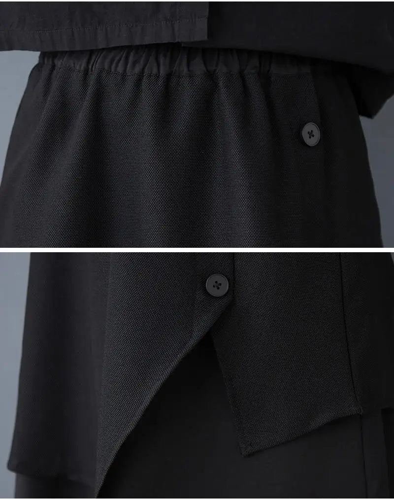 2026 Women's Fashion Spring And Summer Loose Irregular Versatile Personality Asymmetry A-line Ankle-length Elastic Waist Skirt
