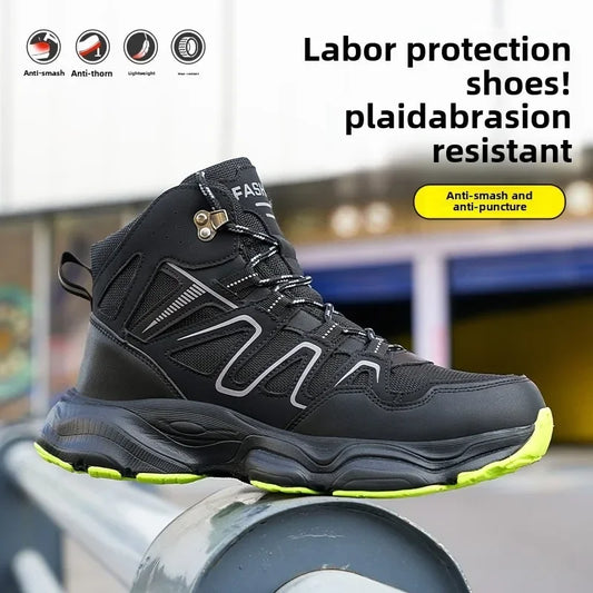 Ankle-Length Men Safety Boots Anti-smash Anti-stab Construction Work Steel Toe Shoes Male Work Boots Work Safety Shoes