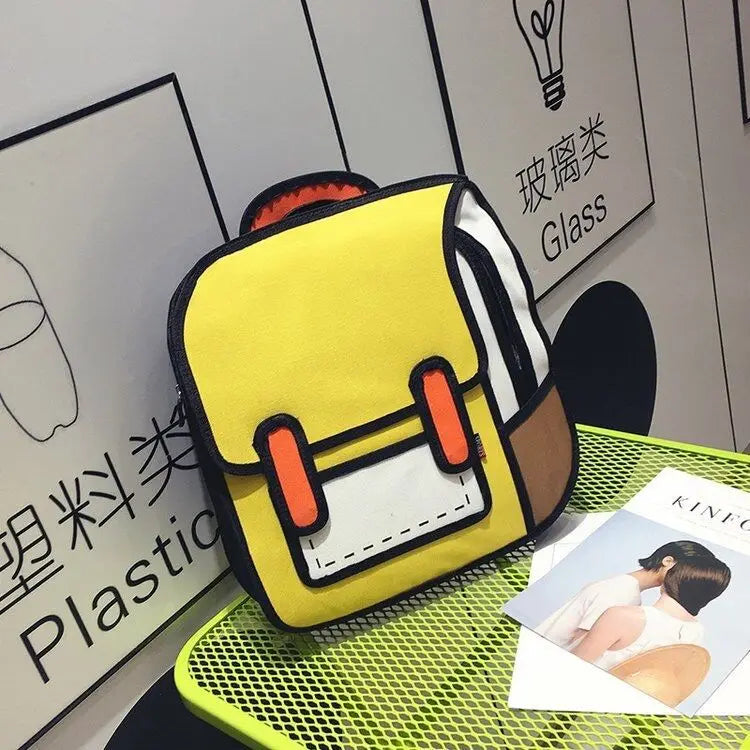 Two Dimensional 3d Multi-Functional Backpack Schoolbag Children 3-6 Grade Primary School Students