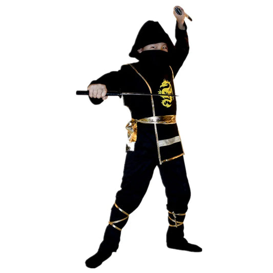 Halloween Kids Deluxe Ninja Cosplay Costume for Kids 4-12 Years Old