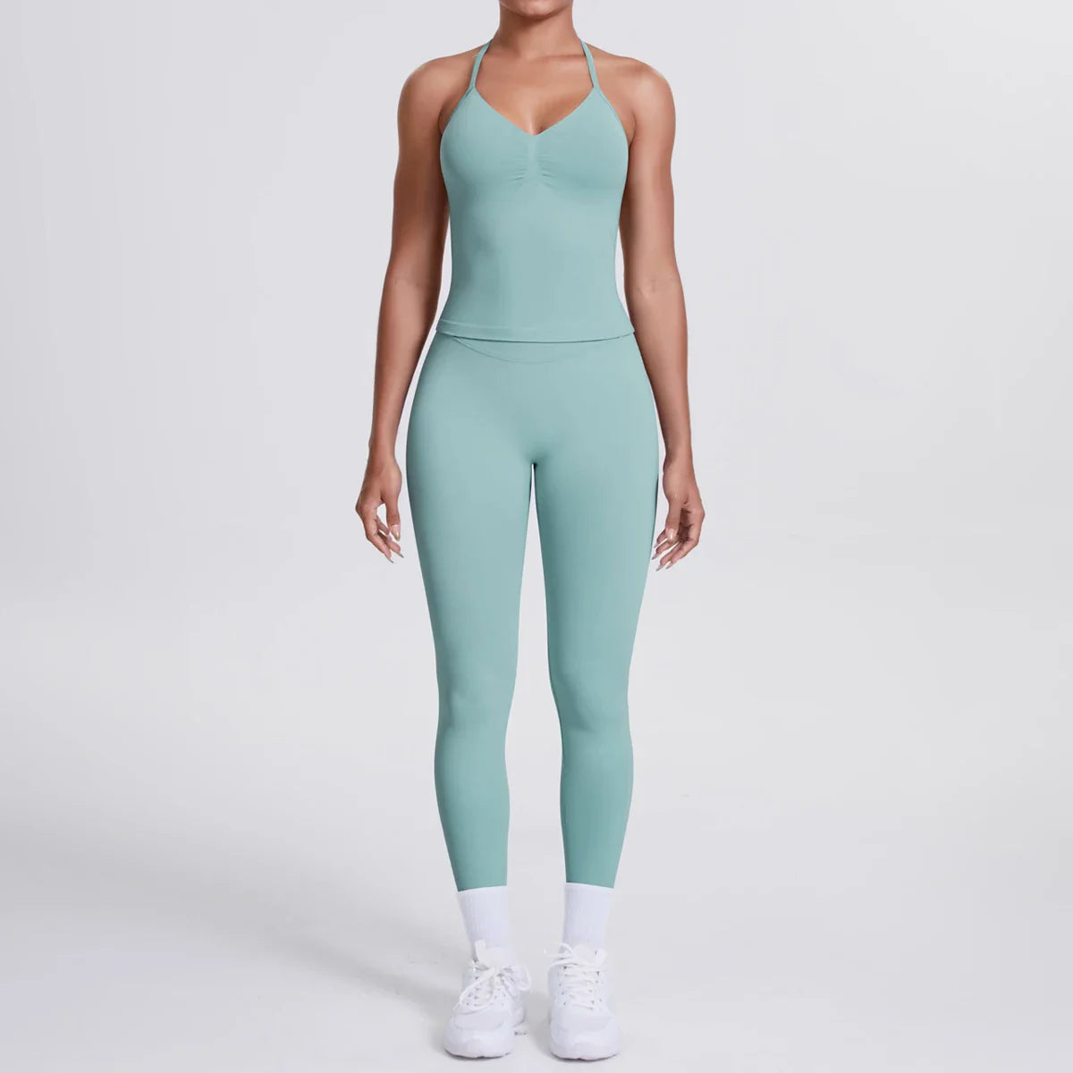 2 Piece Yoga Clothes Women Tracksuit Athletic Wear Pilates Fitness Suit Gym Workout Push Up Clothes Sports Bra Leggings Suit