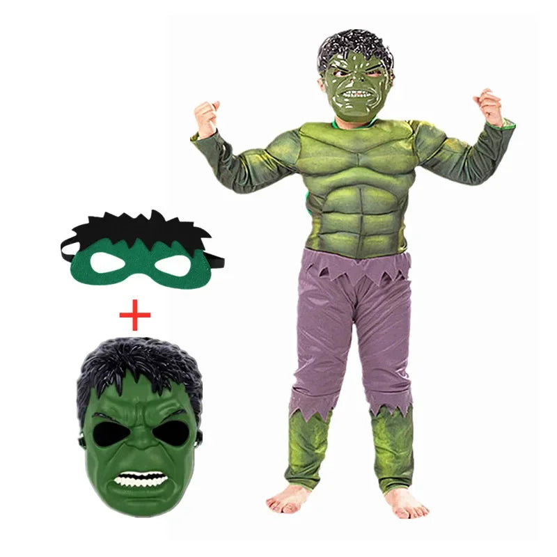 New Boys Girls Superhero Costume Movie Characters Cosplay Jumpsuit with Halloween Mask Party Cosplay Outfit for Holiday Dress Up