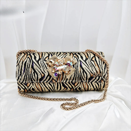 Fashion Women Elegant Gold High Heel Shoe and Matching Bag Set with Rhinestone Accents Stylish Peep Toe Design for Party
