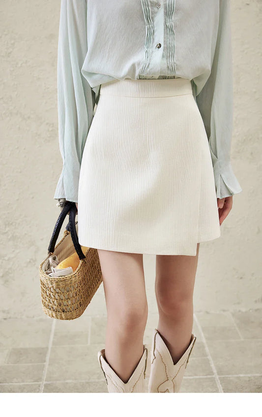 Short Skirt Women 2025 Spring Summer Solid A-line High Waist Slim Skirts Female New Fashion Versatile Clothing MXE12B0655