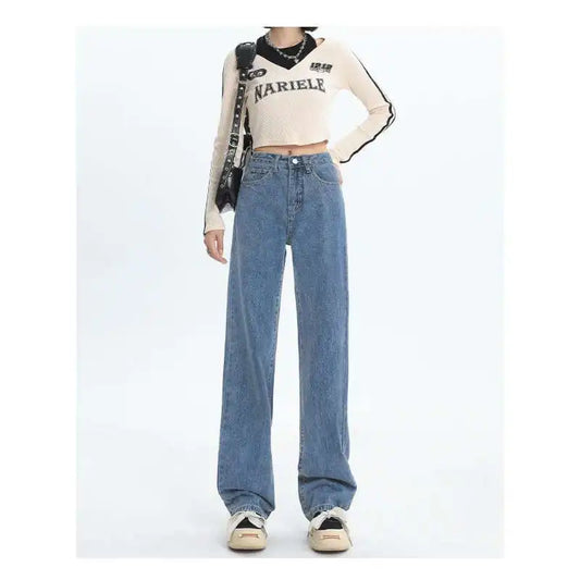 High Waist Female Fashion Denim Trousers