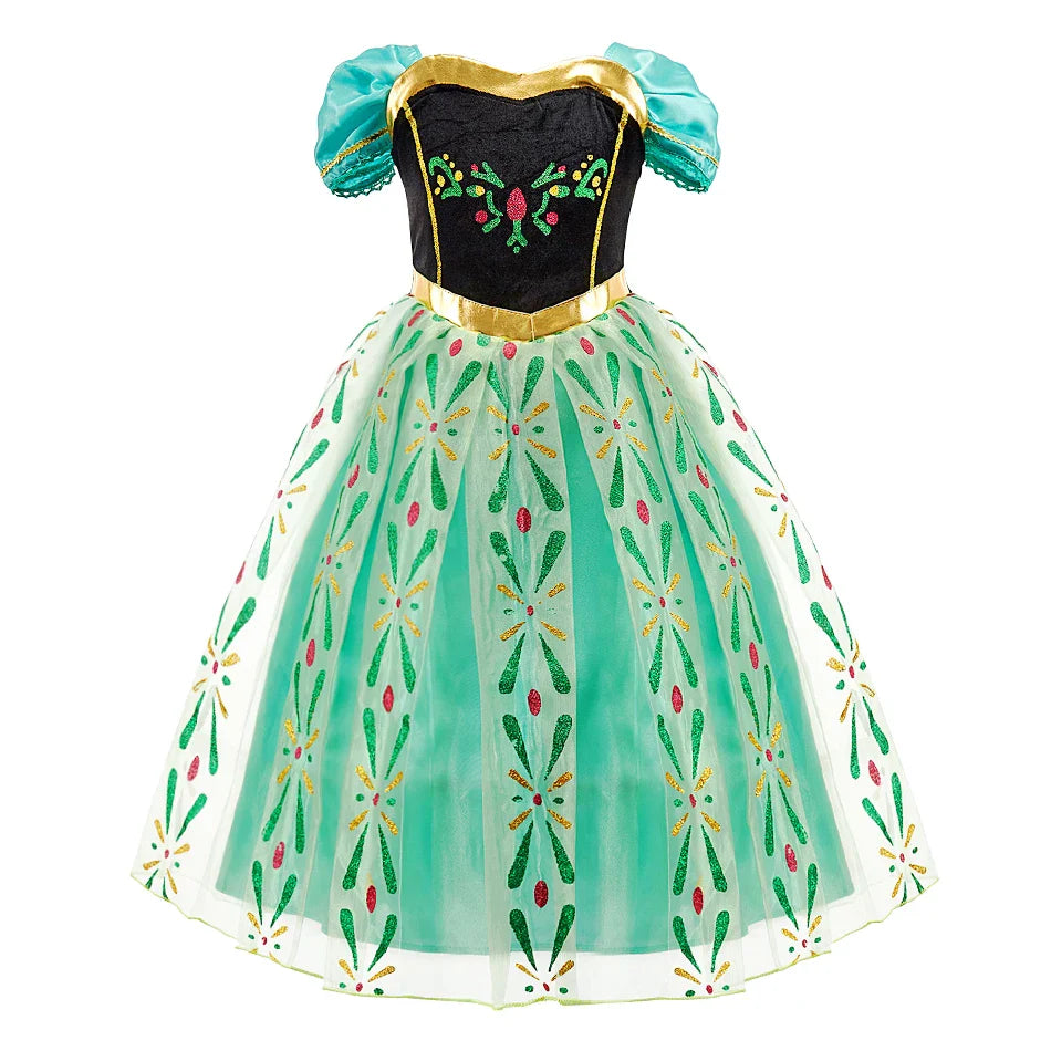 Children Belle Anna Rapunzel Clothing Kids Princess Ball Clothes Kids Performance Cosplay Costume Girls Birthday Luxury Dress Up