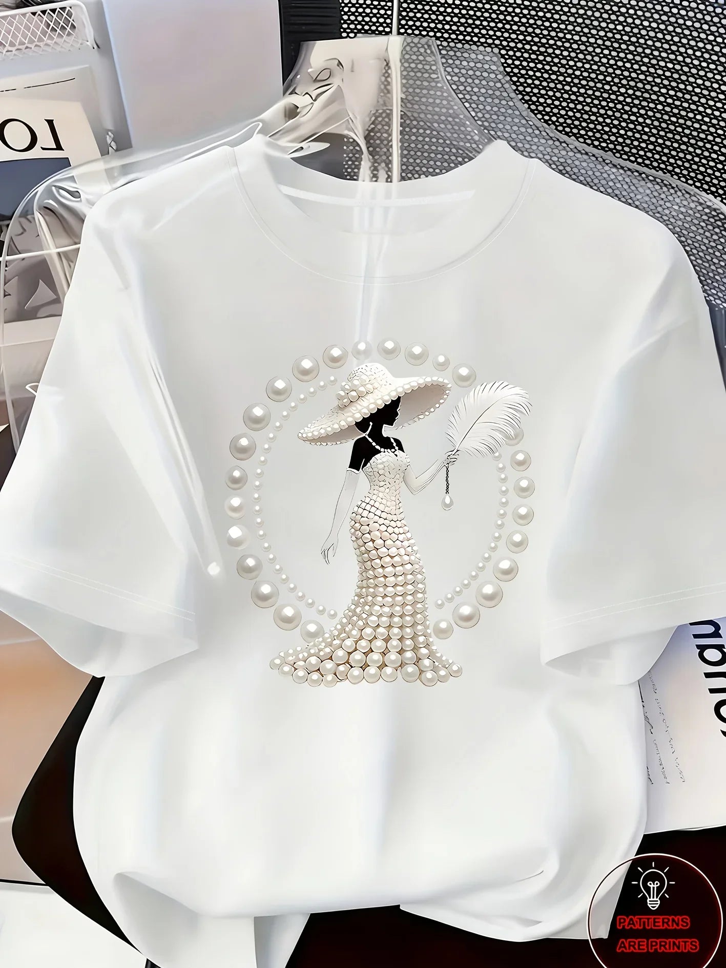 Elegant and Light Luxury Style Outfit Women's Printed T-shirt Light Luxury Gorgeous Daily Spring/summer Casual Short Sleeve Top