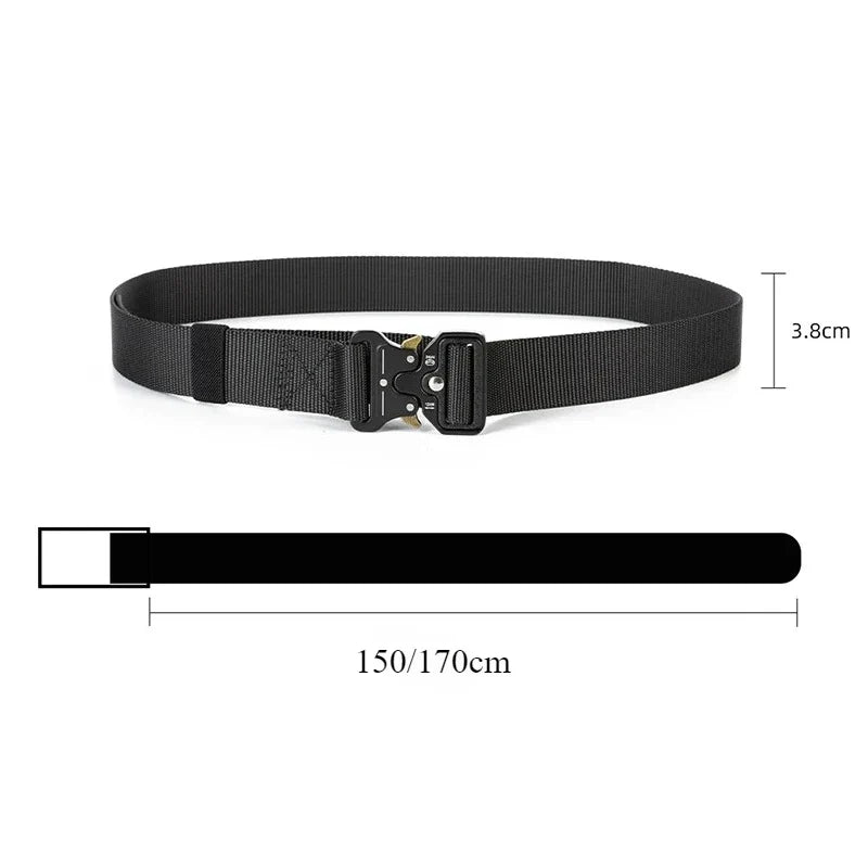 Plus Size 150cm 170cm Tactical Belt Quick Release Outdoor Military Belt Soft Real Nylon Sports Accessories Men Women Black Belts