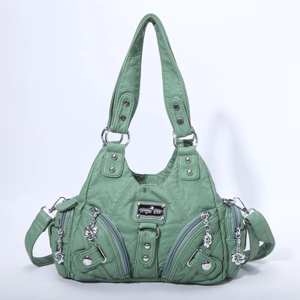 Women Handbags Rose Soft Tote Bag Small Top-handle Purse Fashion Satchel Multi-Pockets Shoulder Bag Hobos Phone Pack