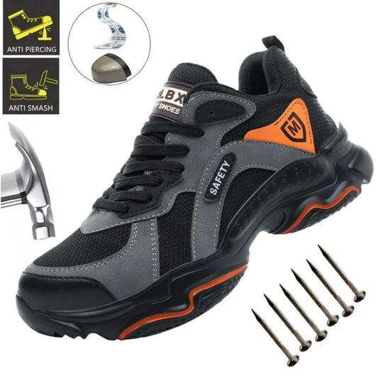 Lightweight Safety Shoes Men Work Shoes Steel Toe Cap Working Boots Sneakers Man Anti Puncture Breathable Sport Work Footwear