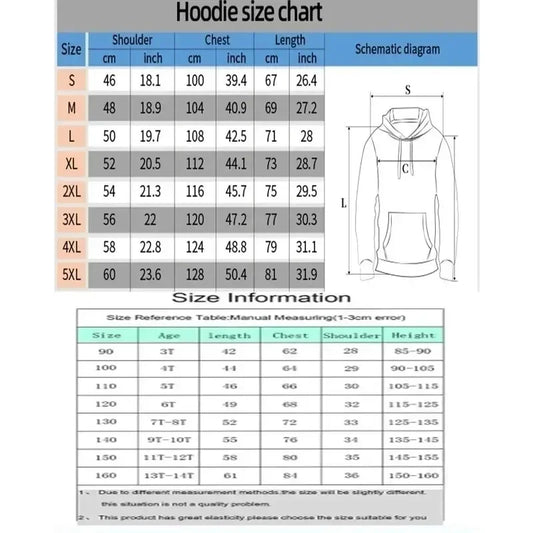 Hip Hop Large Hoodie 2026 Men's and Women's Autumn/Winter New Anime Printed Casual Loose Parent Child Hoodie Top