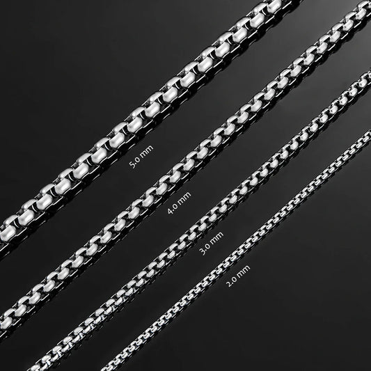 Thickness 2mm/3mm/4mm/5mm/6mm Stainless Steel Link Classic Curb Necklace Chain for Men Women Jewelry 14 to 40 Inches