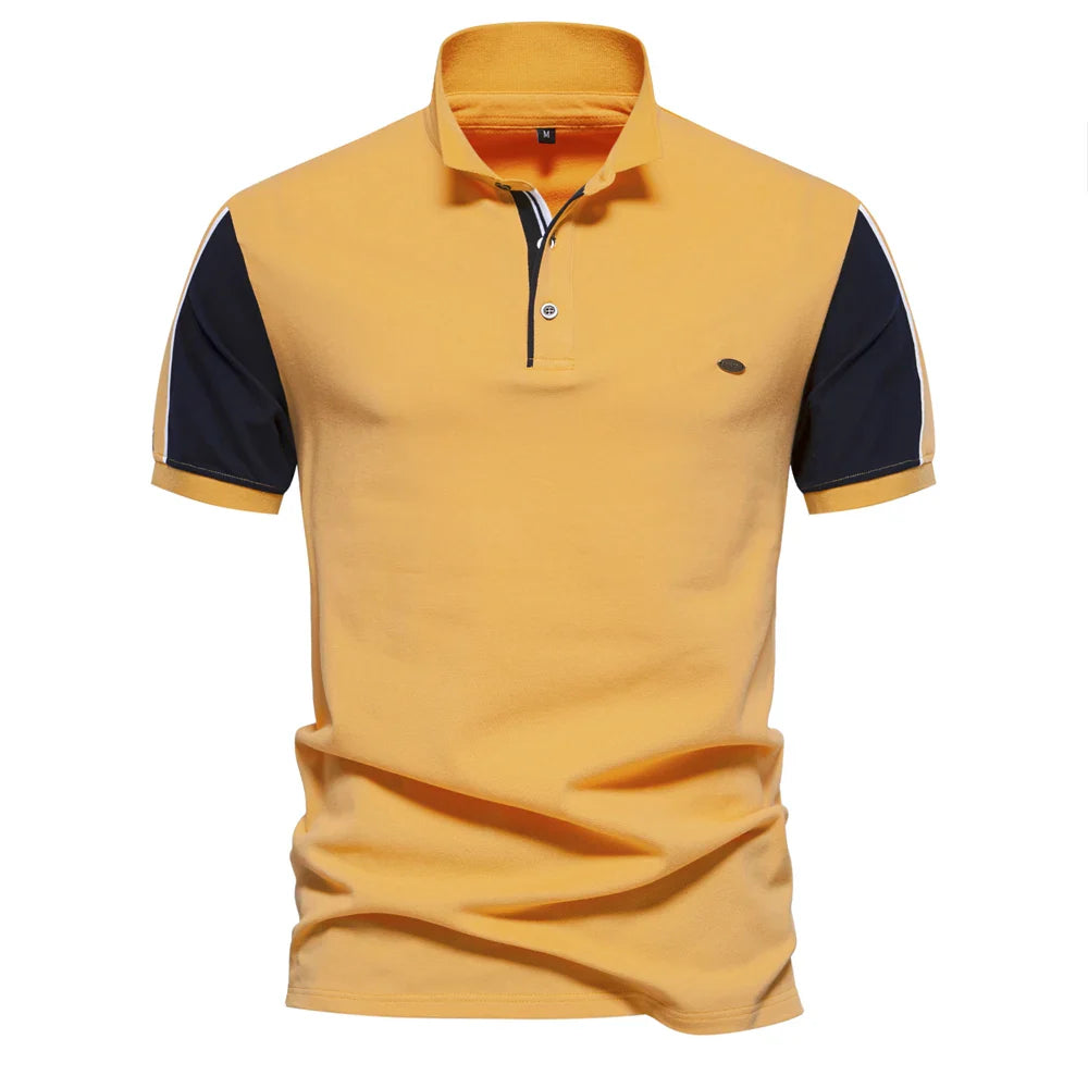2024 New Summer Patchwork Polo Shirt For Men Brand Quality Short Sleeve Baseball Mens Polos