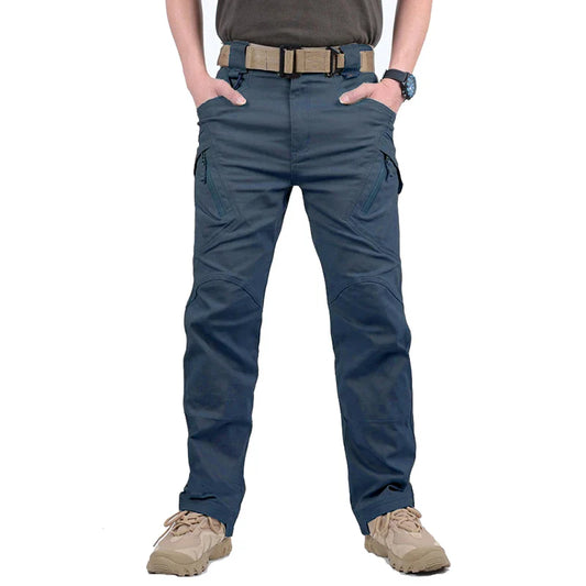 IX9 City Tactical Cargo Pants Men Stretch Cotton Work Military Pants Flexible Outdoor Army Combat Trousers with 9 Pockets