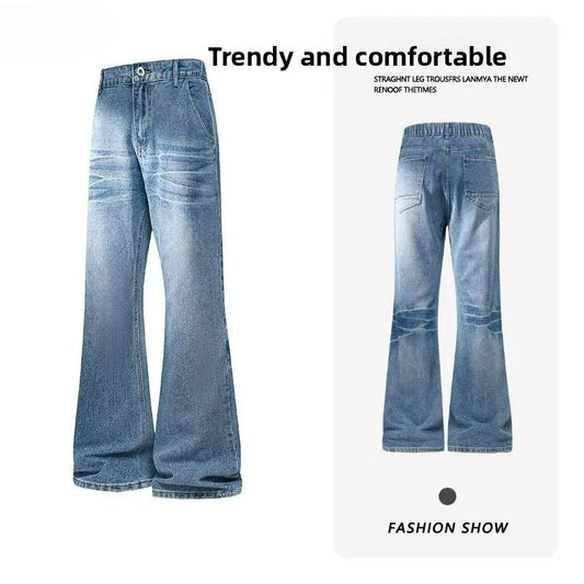 Retro Denim Pants Men's Jeans Loose Straight Casual Trousers Vintage Jeans Y2k Clothes Men's Pants Baggy Jeans Man Four Seasons