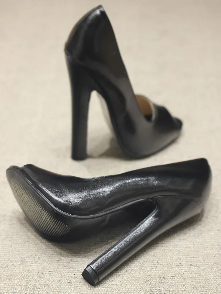 Unisex's Extreme High Heel Peep Toe Stiletto Pumps Shoes Fetish Footwear