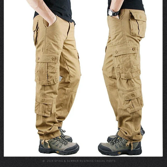 Men Pants Tactical Camouflage Overalls High Quality Cotton Multi-Pocket Trousers Sports Training Work Pants Joggers Men Clothing