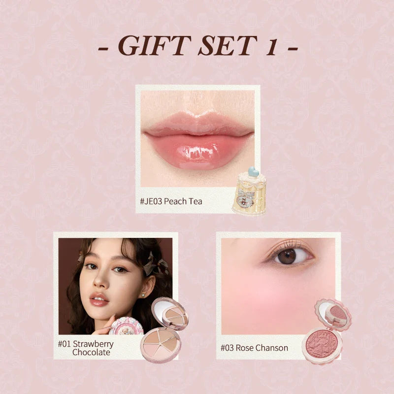Flower Knows Makeup Set Sweetie Bear Gift Kit Setting Powder Long Lasting Concealer Palette Matte Blush Lipstick Pressed Powder