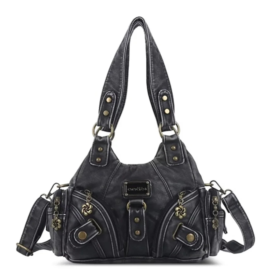 Women Handbags Soft Tote Bag Small Top-handle Fashion Satchel Multi-Pockets Leopard Shoulder Bag Hobos Phone Pack