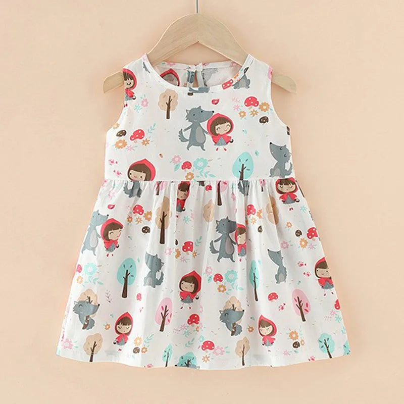 Girls Baby England Style Dresses Kids Lotus Leaf Sloping Shoulder Suspender A-line Skirt Summer Children Fashion Party Clothes