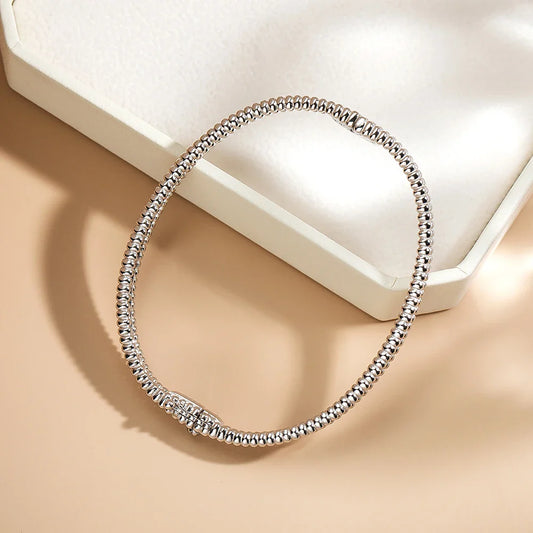 2mm D Moissanite Bangle Women Gift Solid 925 Silver Bracelet Sparkling Lab Diamond Hand Circles Joker Fold Wear Jewelry