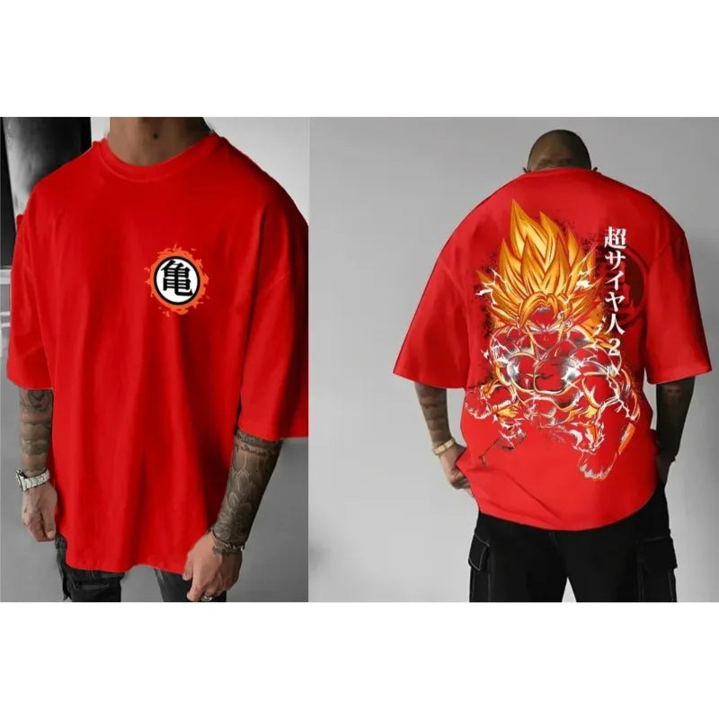 Animation Double-sided Printed T-Shirt Summer New Men's and Women's Casual Harajuku Plus Size Short Sleeve Top