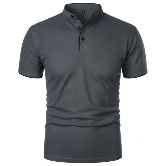 Camisetas Polo Masculinas de Verão de Manga Curta com Gola Cor Sólida Casual Nova Camisa Polo Moderna Respirável Básica Solta com Recorte