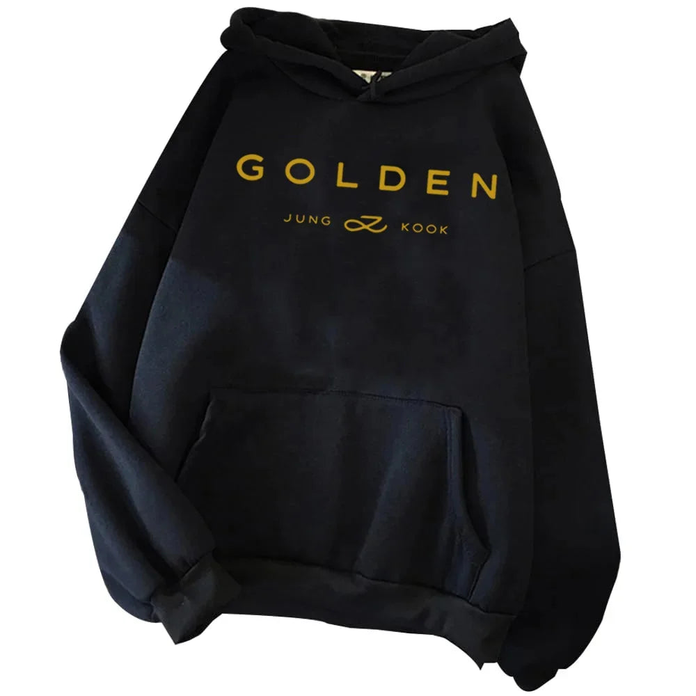 Jungkook Kpop Hoodie Vintage Sweatshirt Sudaderas Winter Warm Golden Album Merch Unisex Hoodies Man Woman