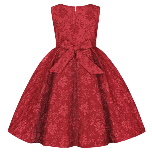 Vestido transfronteiriço novo de verão para meninas estilo princesa, sem mangas, com laço e lantejoulas, roupa de desfile Pompadour para crianças