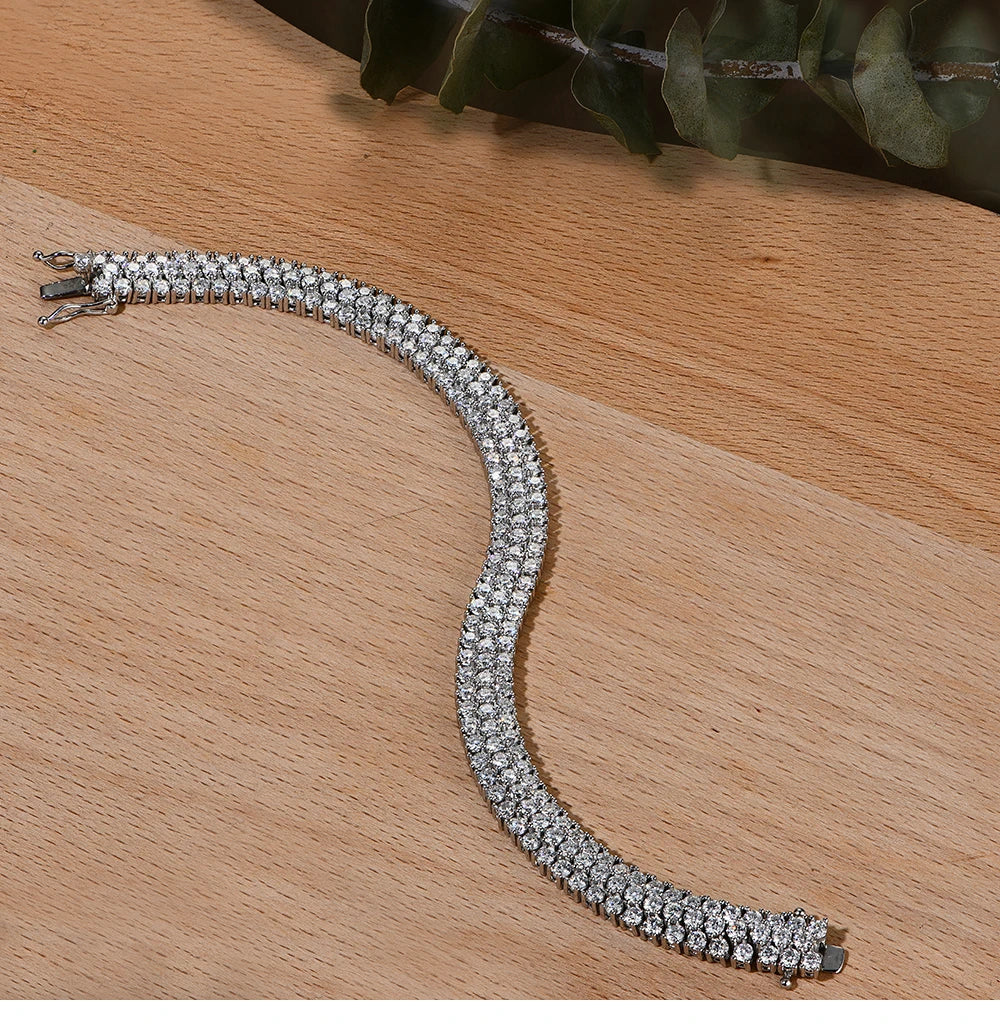 D Color Round Cut 2.5mm Moissanite Bracelet for Women Man White Gold Plated 925 Silver Pass Diamond Tester Bracelets