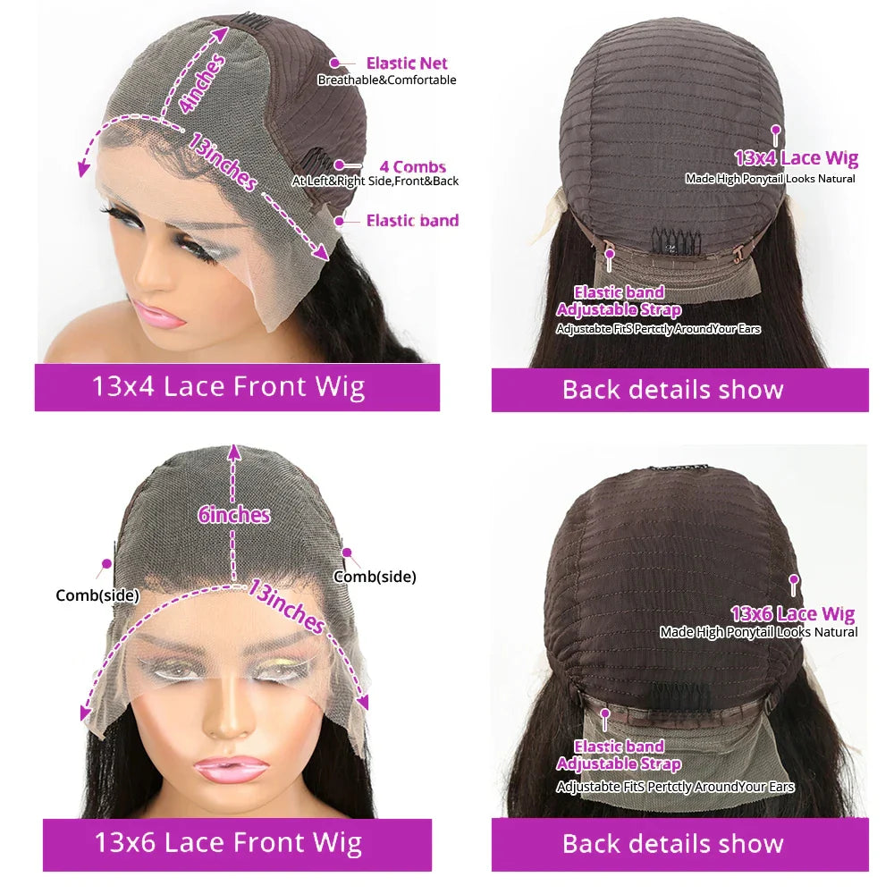 40 46 Inch Deep Wave Lace Frontal Wig 13x4 13x6 Hd Transparent Curly Human Hair Lace Front Wigs For Black Women Water Wave Lace Wigs Pre Plucked Baby Hair 300 High Density Brazilian Human Hair