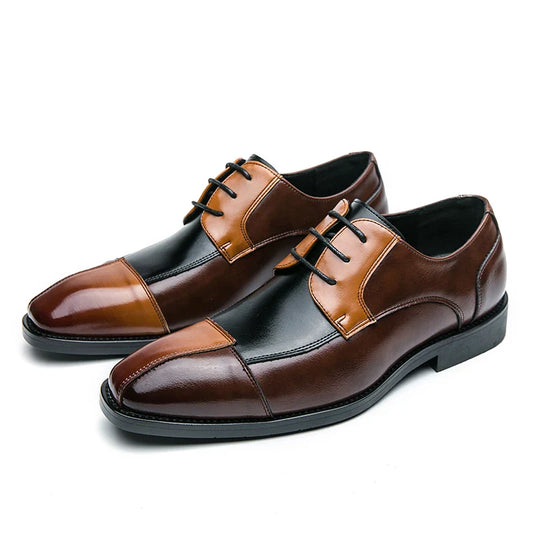 Trend Social Leather Shoes Men Classic Casual Business Leather Shoes Retro Men's Dress Shoes High Quality Office Wedding Leather